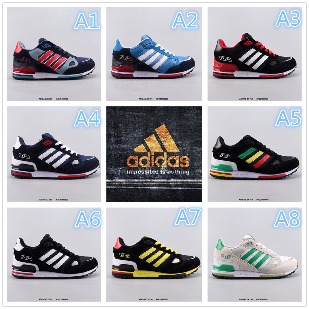 F （ready Stock） ADIDAS ZX 750\u200c Adidas Clover Retro Running Shoes Leather  Size:36-44 9color | Shopee Malaysia