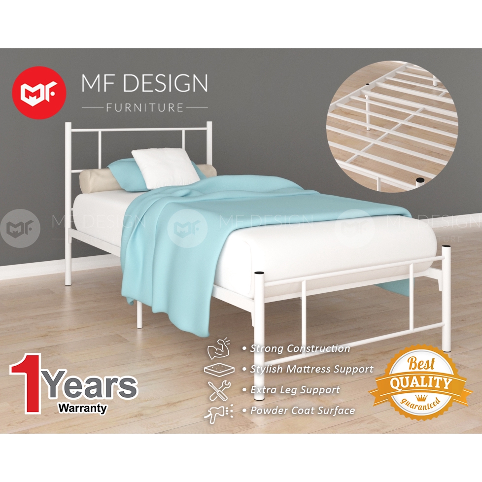 MF DESIGN FANTASTIC SINGLE SUPER BASE MODERN METAL BED 