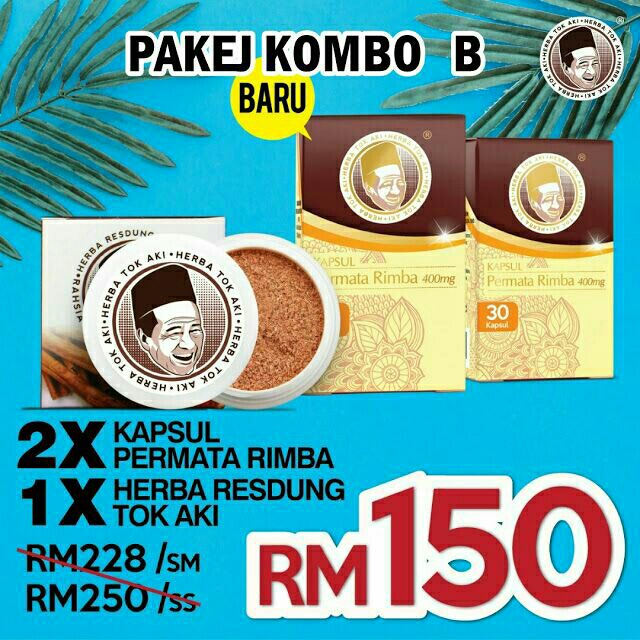 KOMBO JIMAT  2x Ubat Resdung Permata Rimba & 1x Herba 