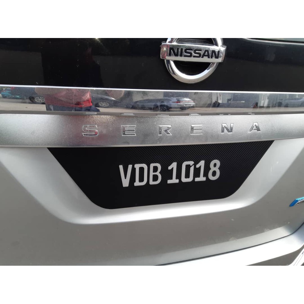 Carbon Car Number Plate with Crystal font / Nombor Numbor car 