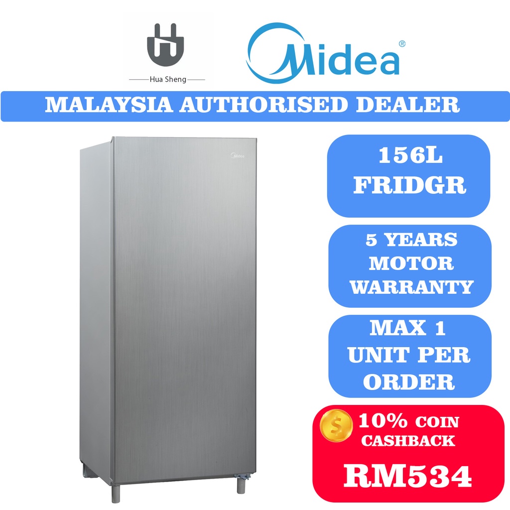 Midea Single Door Refrigerator 156l Ms 196 Shopee Malaysia