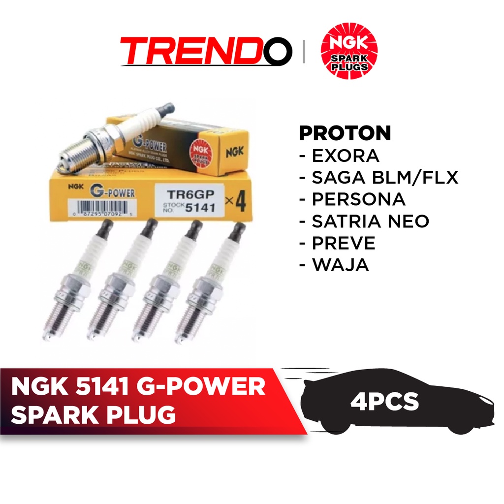 NGK 5141 GPower Platinum Alloy Spark Plugs For Proton Saga BLM/FLX