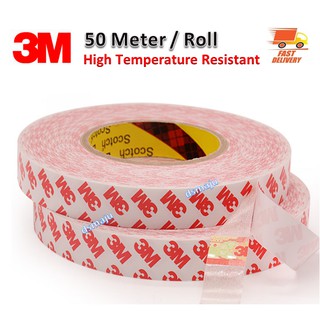 3m Double Side Tape 50 Meter Heat Resistant Double Sided Tape Hi Temp Non Woven Cloth Semi Transparent Tape Shopee Malaysia