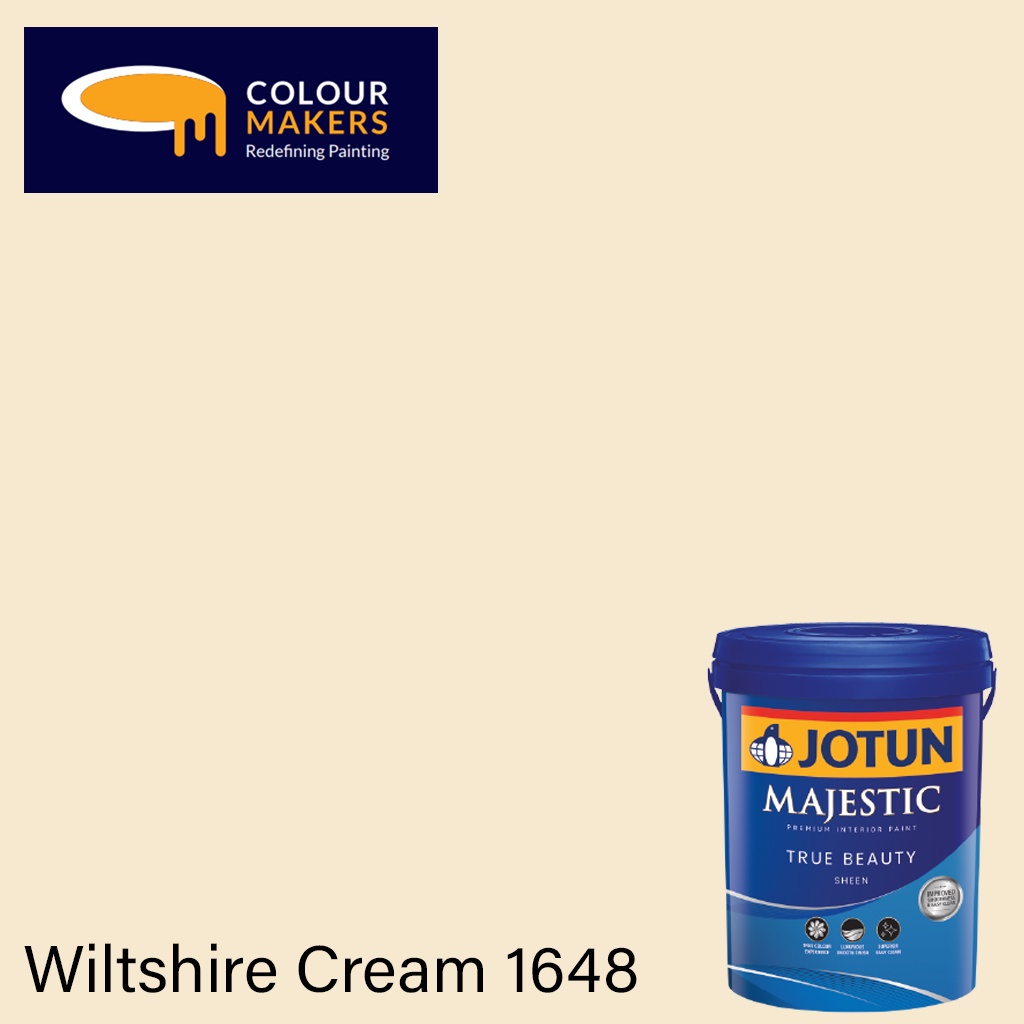 JOTUN MAJESTIC TRUE BEAUTY SHEEN 1648 WILTSHIRE CREAM 1L CAT JOTUN