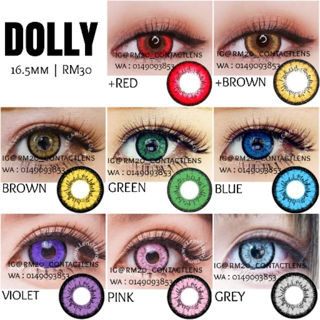 Pinky Dolly Soft Contact Lens Strong Color Lens Suitable For Cosplay Lens Shopee Malaysia