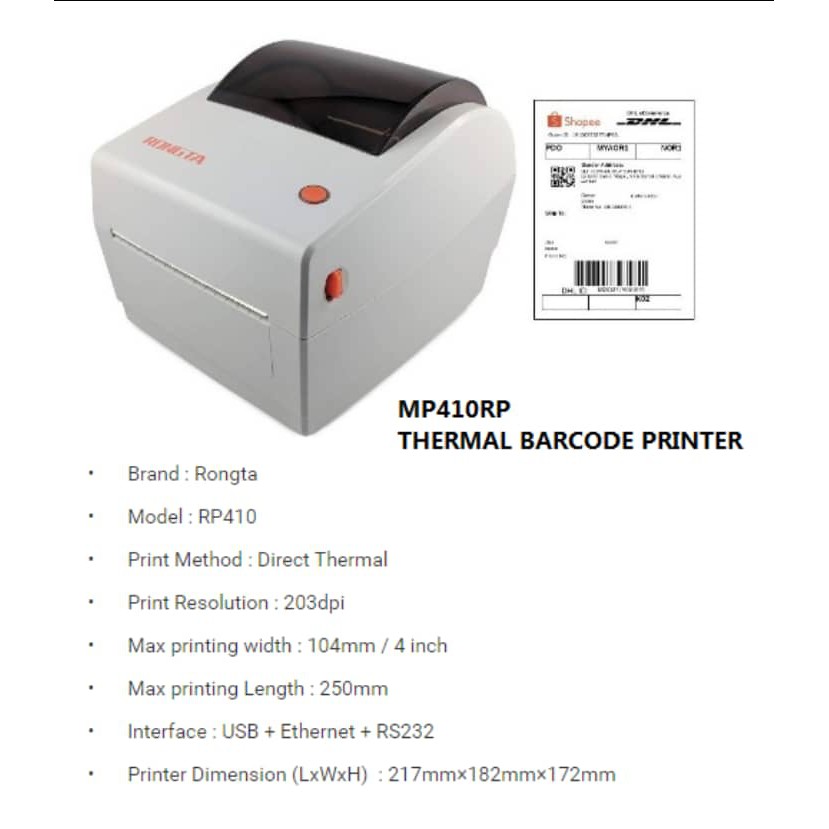rongta barcode printer