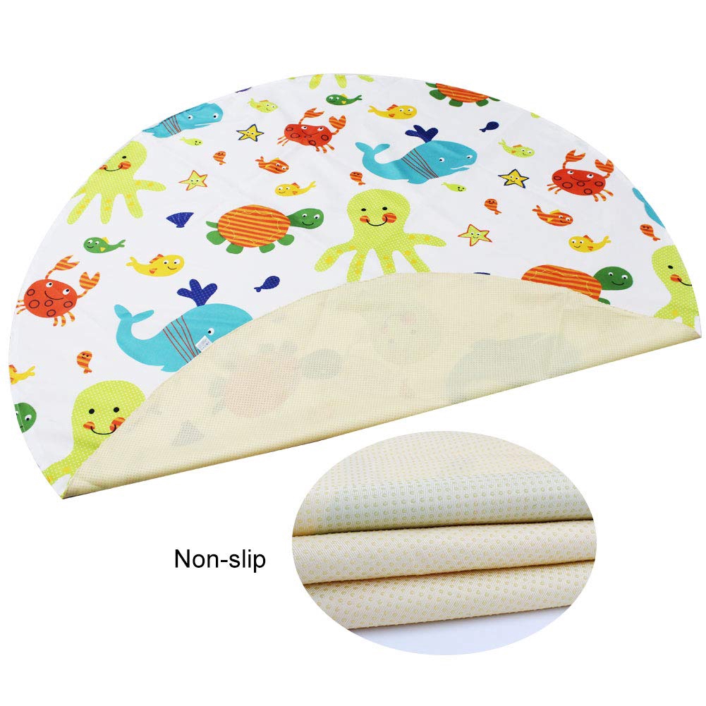 Baby Cartoon Print Feeding Foldable Waterproof Portable For