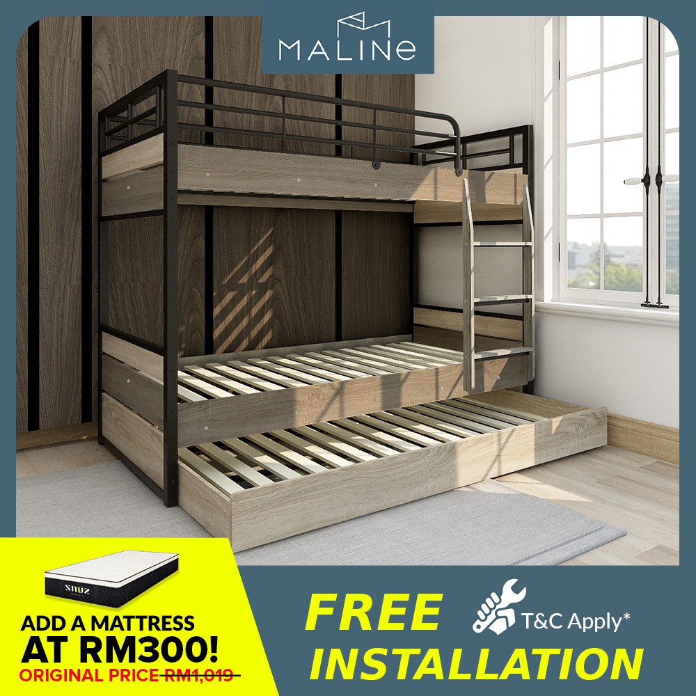 [ REDUCTION MYR 50.00 ] Maline CARA Bunk Bed Double Decker Triple ...