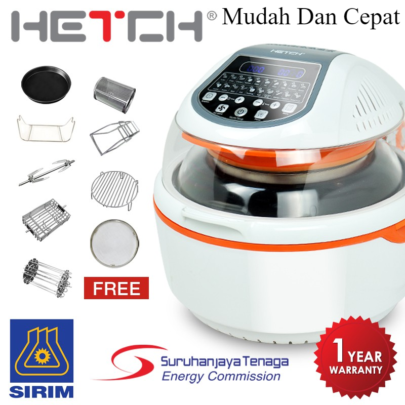 [READY STOCK] HETCH AIR FRYER Digital Turbo Canggih,Mudah,Lawa dan xperlu pakai minyak