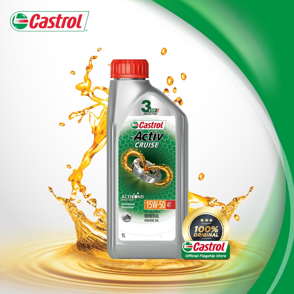 Castrol Activ Cruise 4T 15W-50 Continuous Protection for 4-Stroke Motorcycles (1L)