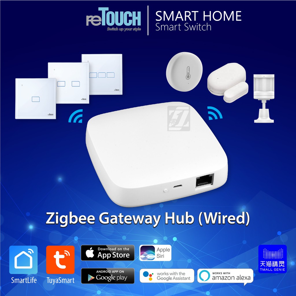 RETOUCH ZigBee Wired Gateway Hub Smart Home Remote Switch ...