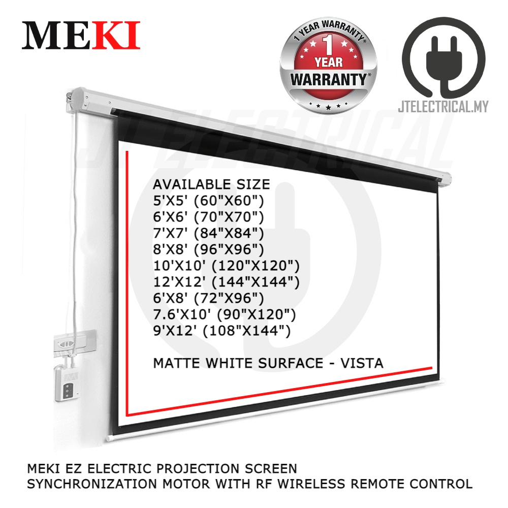 MEKI Motorized Electric Projector Projection Screen 11 43 Format Size