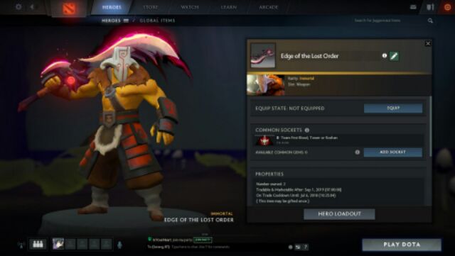 Dota 2 Immortal Juggernaut Sword