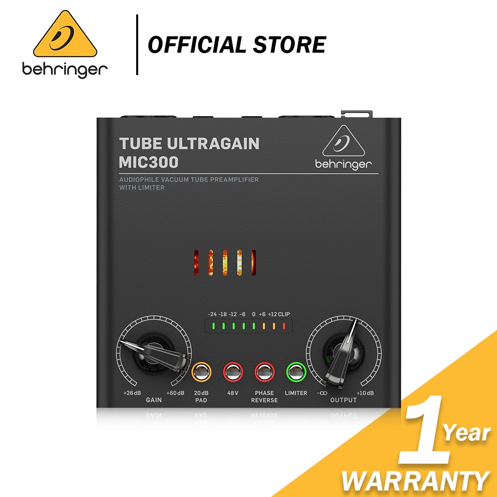 Behringer MIC300 Audiophile Vacuum Tube Preamplifier with Limiter (MIC