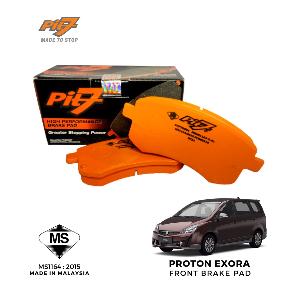 Pit7 Brake Pad Proton Exora / Preve / Suprima (Front) Shopee Malaysia