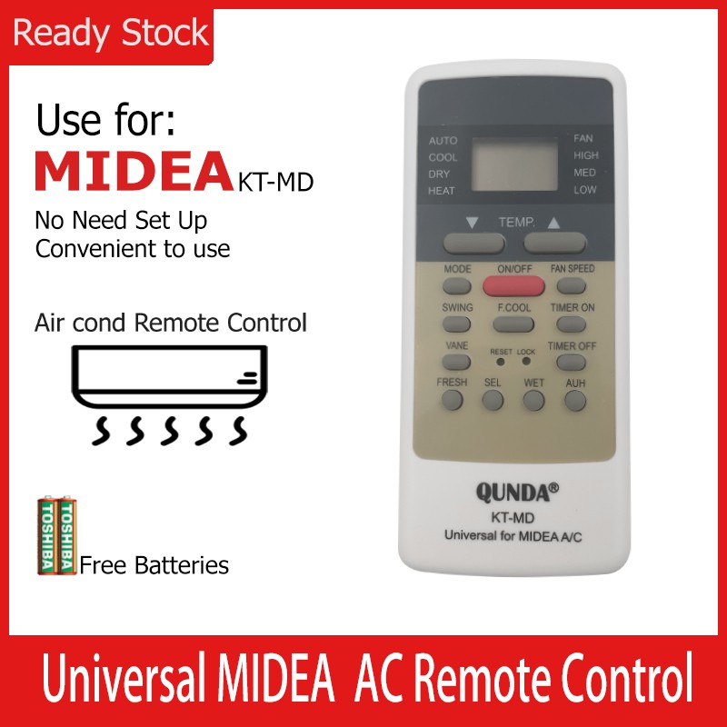 KT-MD Universal LCD Remote Control Qunda Midea Air Conditioner