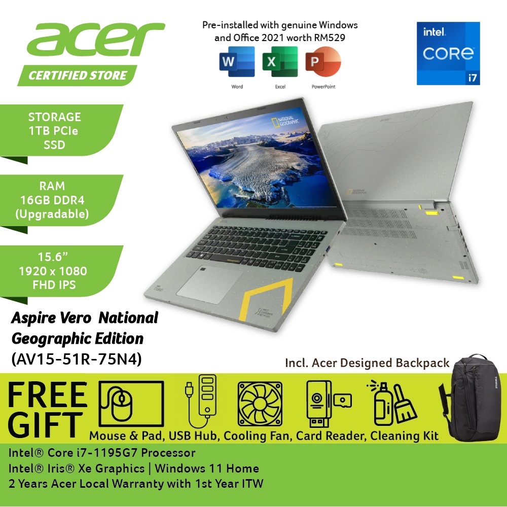 Acer Aspire Vero National Geographic Edition Av15-51r-75n4 15.6'' Fhd 