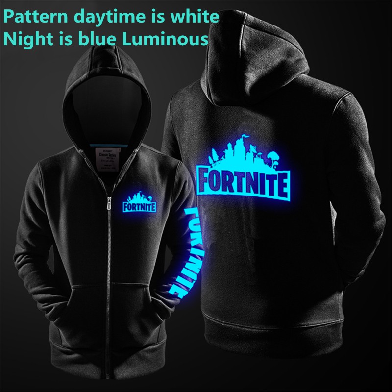 fortnite luminous coat hoodie unisex thin jacket sweatshirts glow in the dark shopee malaysia - fortnite hoodie
