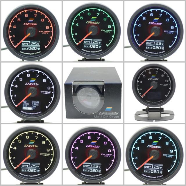 🎈 READY STOCK 🎈GREDDY MULTI GAUGE METER 7 COLOUR volt display 2in1 RPM