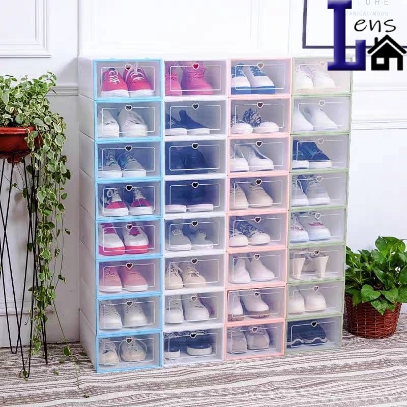 Storage Box Colourful Pp Plastic Shoes Box Ready Stock SHOE BOX ...