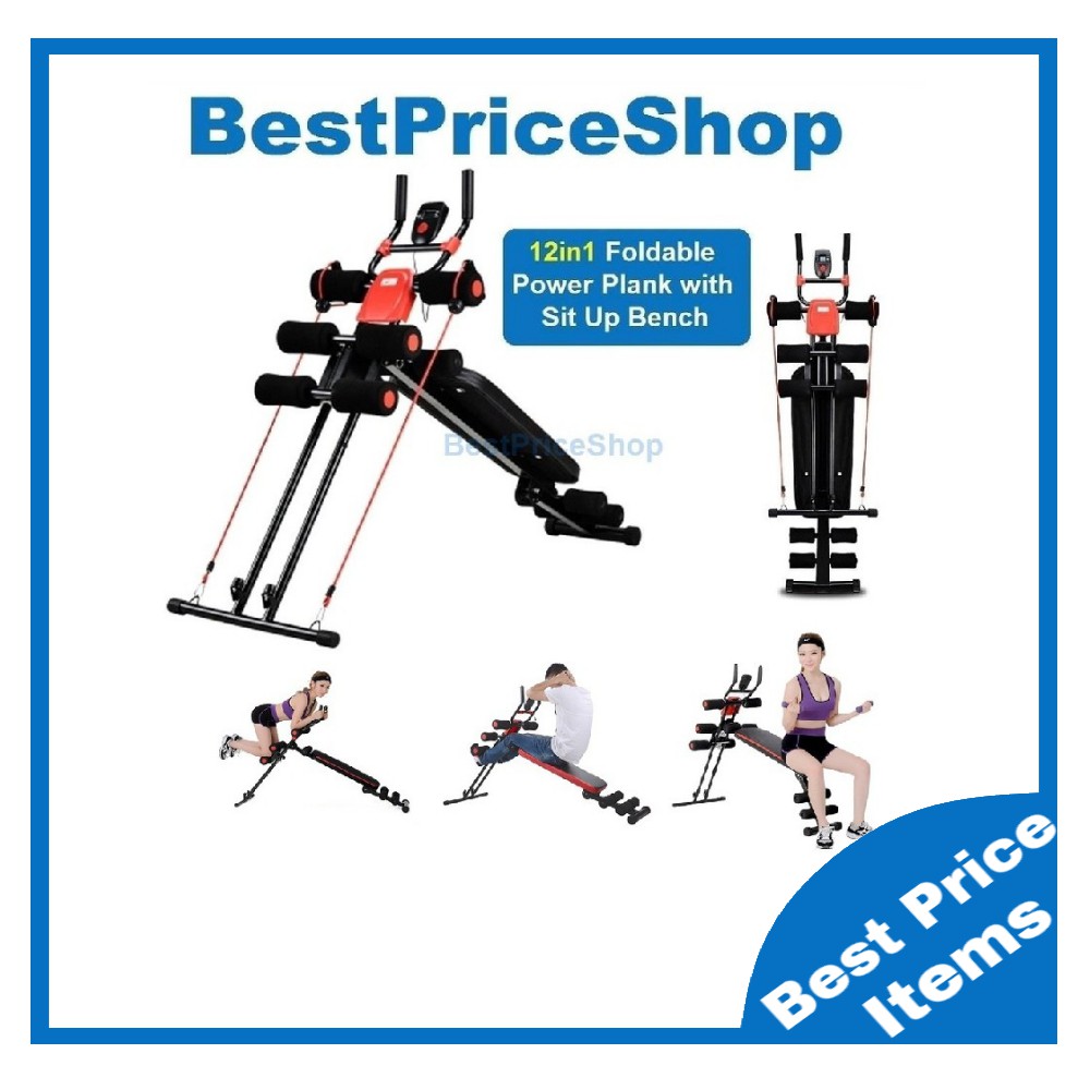 Top Grade 12 In1 Foldable Power Plank Sit Up Dumbbell Bench Six 6