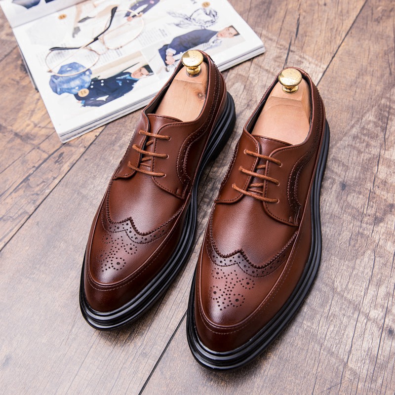 Brown leather shoes for men Kasut kulit office shoes ...