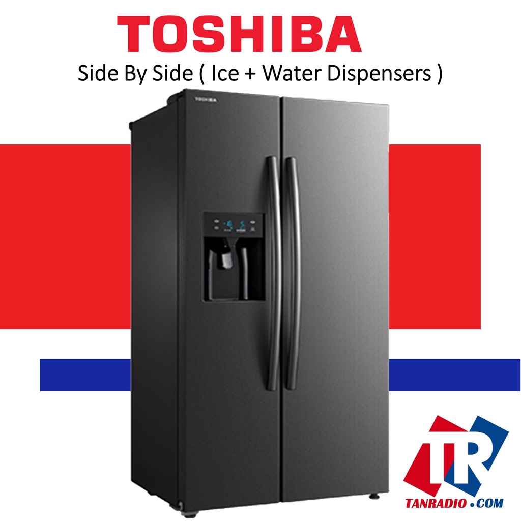 Toshiba Side By Side Inverter Refrigerator With Auto Ice & Water Dispenser 573L Fridge GR
