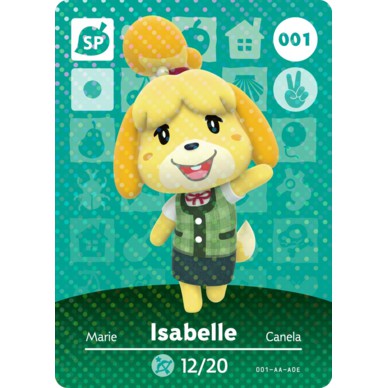 animal crossing isabelle amiibo card