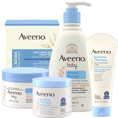 Aveeno Eczema Therapy Baby / Adult Moisturizing Cream | Itch Relief Balm | Soothing Bath Wipes | Rescue Gel