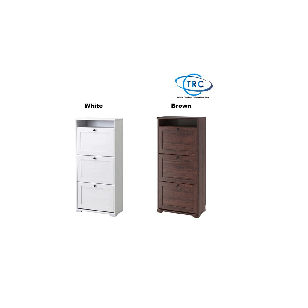 Ready Stock Ikea Brusali Shoe Cabinet With 3 Compartments Size
