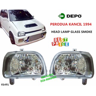 PERODUA KANCIL 02 HEAD LAMP LIGHT SMOKE SET LAMPU DAPAN 