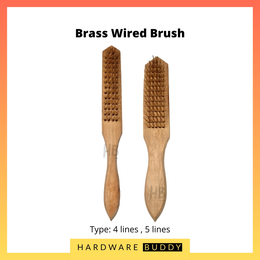Brass Wire Brush With Wooden Handle/ Berus Besi Dawai Tembaga Halus