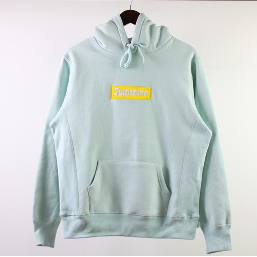 supreme hoodie blue and yellow