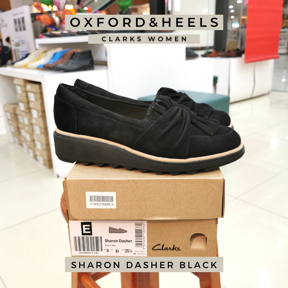 clarks sharon dasher black suede