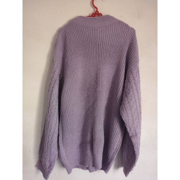 Lilac knitwear tocang timbul (New) | Shopee Malaysia