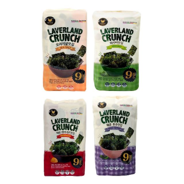 (Halal) Laverland Crunch Seaweed Snack 4.5Gx9 pack Shopee Malaysia