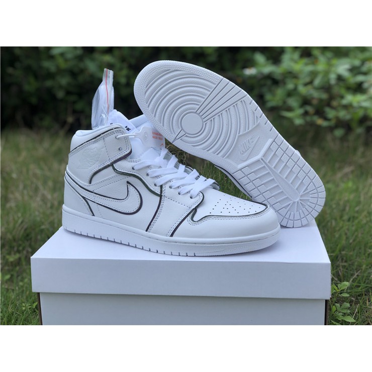 iridescent reflective white jordan 1 mid