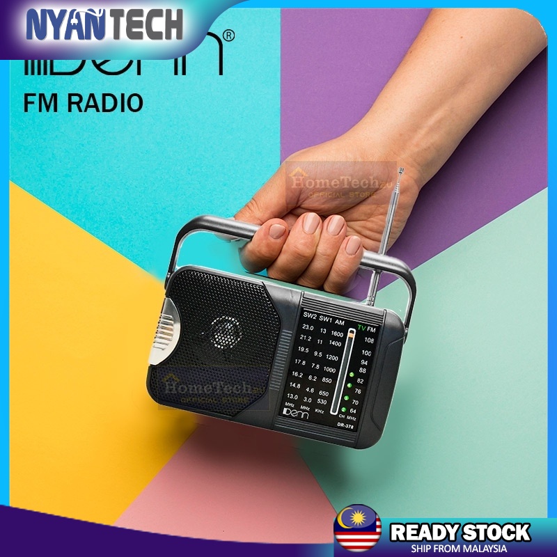DENN DR378 AC/DC Portable Radio AC Battery Operated Radio Mini Radio