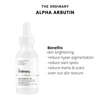 THE ORDINARY (NIACINAMIDE/ALPHA ARBUTIN/AZELAIC ACID/AHA+BHA) | Shopee ...