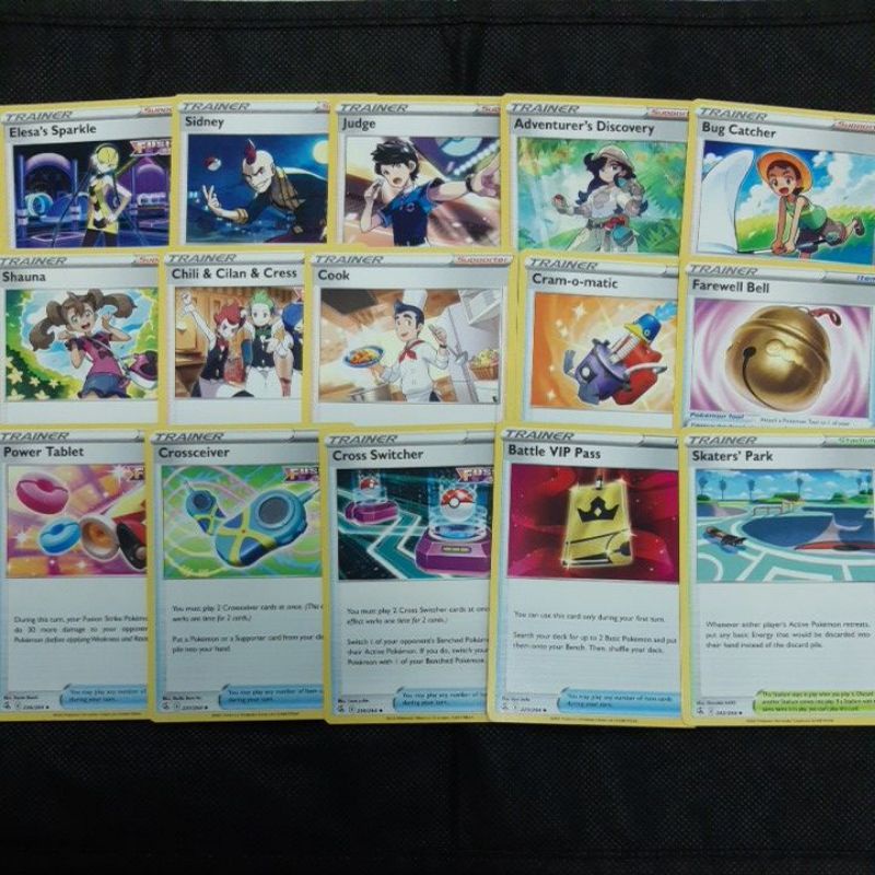 Pokemon Card TCG: Fusion Strike Trainer: Skater's Park/ Judge/ Cram-o-matic / Cross Switcher/ Adventurer's Discovery