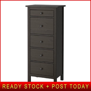 Drawers Black Brown Ikea Hemnes Chest Of 5 Shopee Malaysia