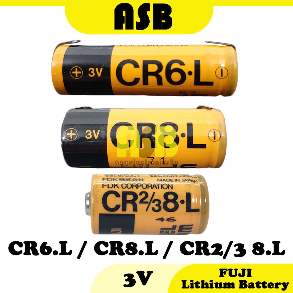 (1pc) FUJI Lithium Battery 3V ( CR6.L / CR8.L / CR2/3 8.L ) ( Pin