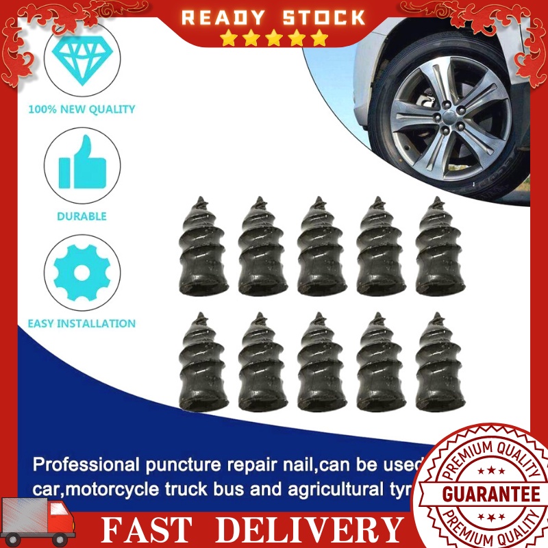 Ready Stock 10pcs Car Vacuum Tire Repair Tubeless Tire Repair Rubber Nails S/L Fast Delivery