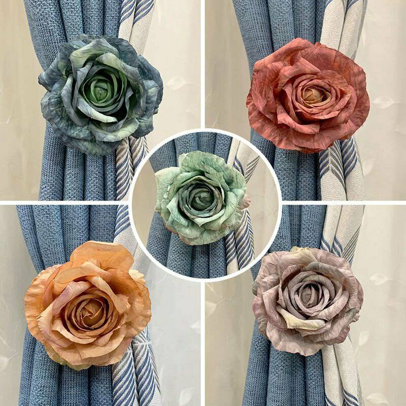 Magnetic Buckle Rose Flower Tie Backs Holdbacks For Voile Net