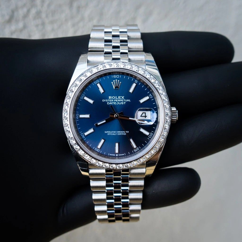 datejust blue dial automatic men's jubilee watch