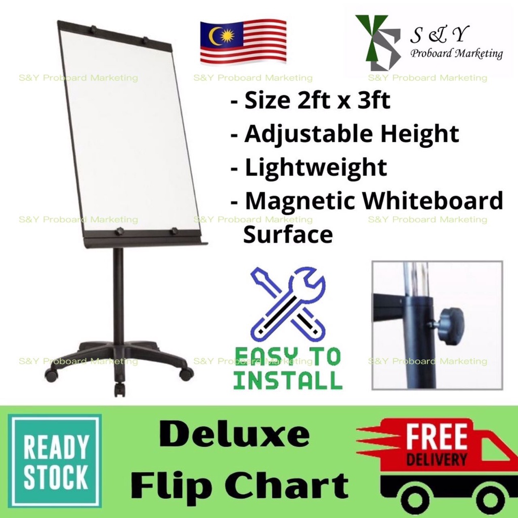 Flip Chart Board With Stand 2x3 Ea 