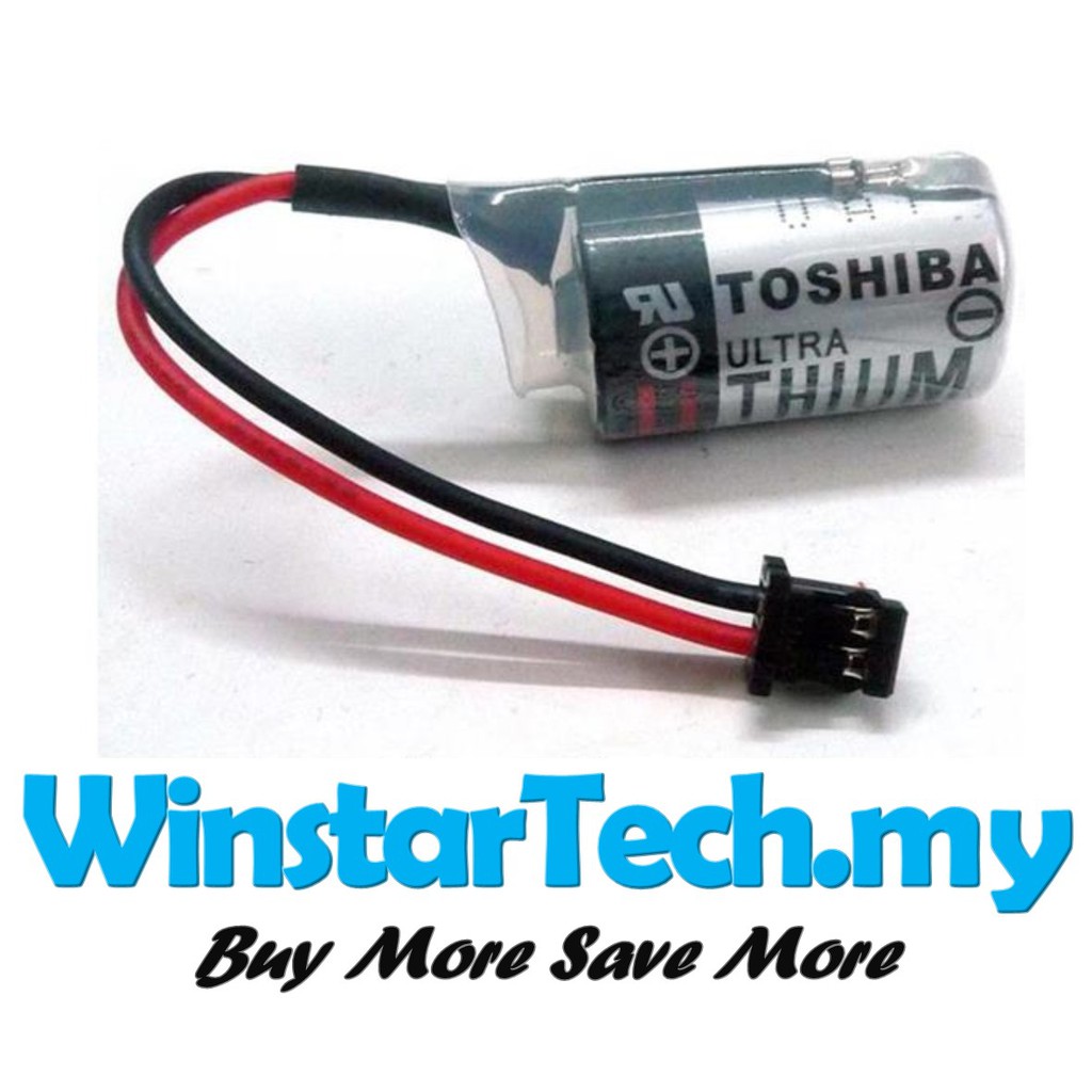 Toshiba ER3V Battery Black Connector 3.6V PLC Module Lithium Battery ...