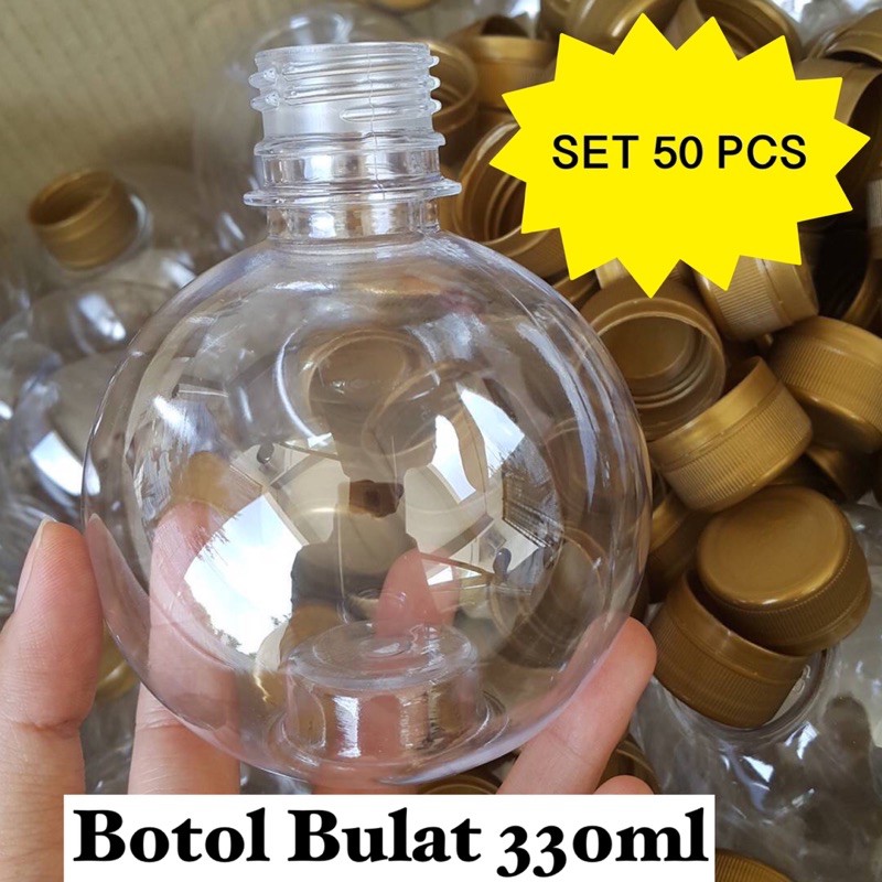 Ready Stock Set 50 Pcs Botol Plastik Bulat 330ml Murah Shopee Malaysia
