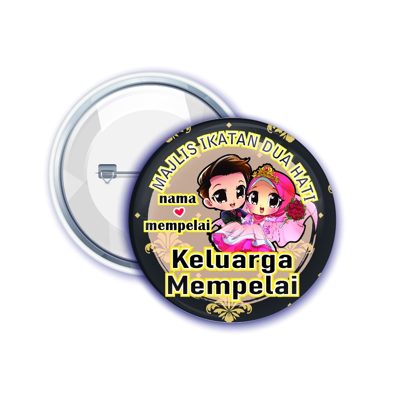 BUTTON BADGE MAJLIS KAHWIN CUSTOM NAMA | Shopee Malaysia