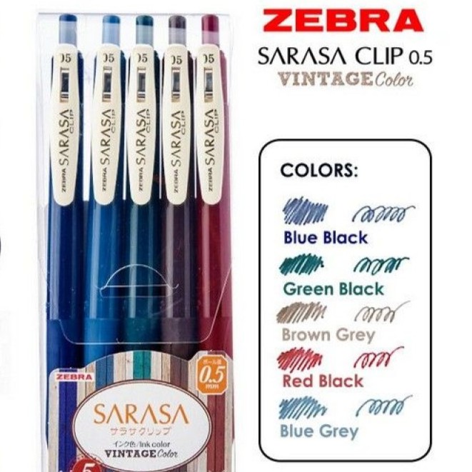 Zebra Sarasa Gel Pen Vintage Colour P Z Jj15 5c Vi Shopee Malaysia